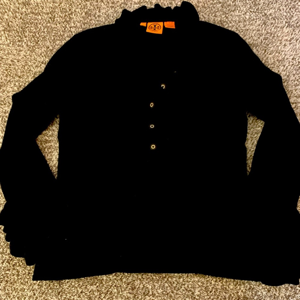EUC Tory Burch Black Cashmere Ruffle Sweater!!